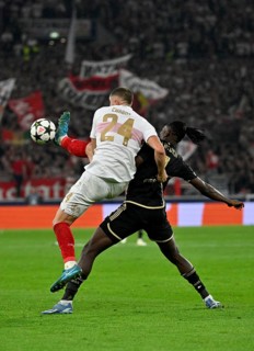 Duel, action Jeff Chabot VfB Stuttgart (24) against Victor Olatunji AC Sparta Praha Prague (07)