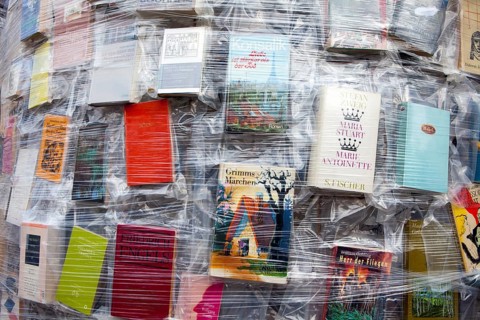 'The Parthenon of Books' by the Argentinian conceptual artist Marta Minujin, banned books,