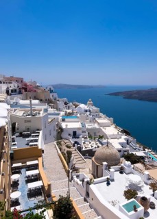 View over the island capital Firá, also known as Thira, Santorini, Cyclades, Greek island, Greece