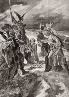 The execution of St. Adalbert by the pagan Prussians, on 23 April 997