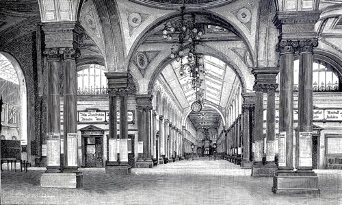 Station hall in Stuttgart, 1890, Baden-Württemberg, Germany, illustration, reproduction from a