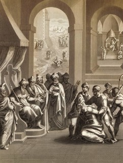 The Parable of the Unforgiving Servant, steel engraving 1853, digitally restored