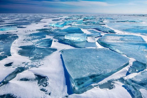 Russia, Siberia. Situated in south-east Siberia, the 3.15-million-ha Lake Baikal is the oldest (25