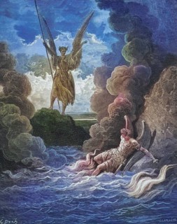 Illustration by Gustave Dore (1832-1883) for Paradise Lost, The Paradise Lost, published in 1667,