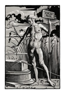 Pyrgoteles, 16th century, Chiaroscur woodcut by Johannes Wechtlin, facsimile of the 19th century