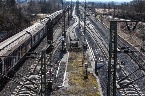 The Hanover–Würzburg high-speed railway, Nörten-Hardenberg, district of Northeim, Lower Saxony,