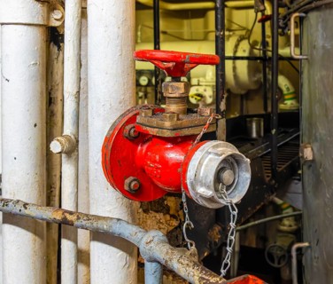 Detailed photos from the engine room of the former freighter Cap San Diego, museum ship in the Port