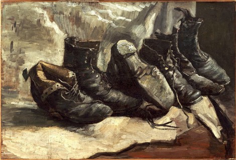 Three pairs of shoes (1886), Three pairs of shoes (1886), Painting by Vincent Willem van Gogh (born