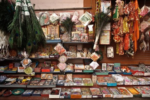 Hindu paraphernalia shop in Raipur, Chhattisgarh, India