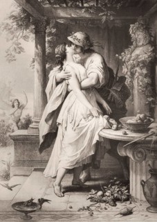 Alexis says goodbye to Dora, Alexis and Dora, by Johann Wolfgang von Goethe, after Wilhelm von