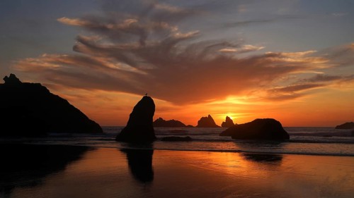USA, Bandon, Oregon, Facerock Beach, Pacific Ocean, Bandon, Oregon, USA