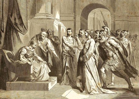 Are you the Jew King? Jesus stands in front of Pontius Pilate, chapter 18, verse 33, Gospel of