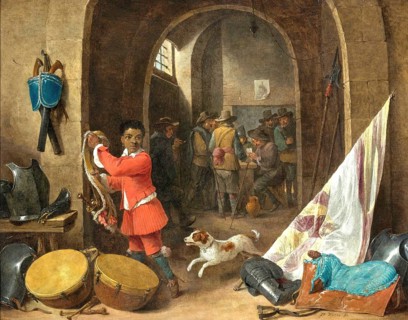 Interior of a guard cabin, painting by David Teniers (baptised 15 December 1610 in Antwerp, died 25