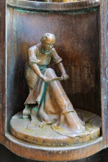 Guild fountain by the sculptor Bonifatius Stirnberg from 1983, guilds, guilds, craftsmen, cast