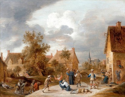 Soldiers sacking a village, painting by David Teniers (baptised 15 December 1610 in Antwerp, died