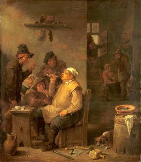 Mason Smoking with Companions in a Tavern (c. 1675), painting by David Teniers (baptised 15