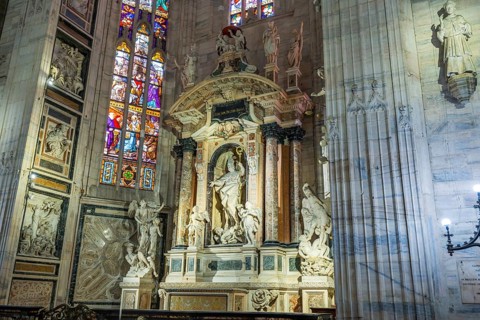 Milan Cathedral from inside the church, Milan, Italy