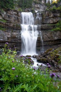 Cascata di Mezzo waterfall, long exposure, Vallesinella, Brenta, Trentino, Italy