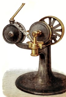 Historical illustration, 19th Century, machine for coin production