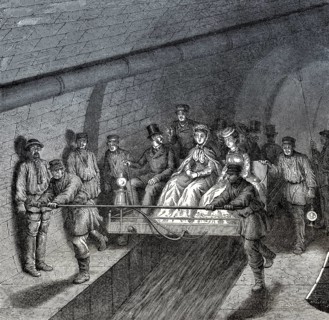 Visitors at the Paris Sewer Museum, Paris, France, 19th century