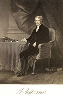 Thomas Jefferson, important politician (1743-1826) third American president, state theorist,