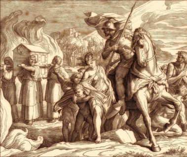 Crossing the Jordan, Old Testament, by Julius Schnorr von Carolsfeld, 1860