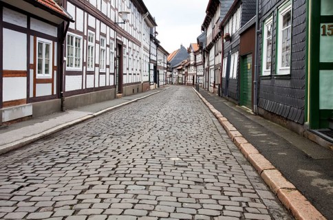 Half-timbered houses in the historic town centre, Goslar, Harz, Lower Saxony, Germany, Europe,