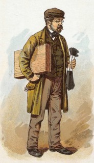 Viennese types by Ladislav Eugen Petrovits (1839, 1907), painter from Austria. Peddler, salesman