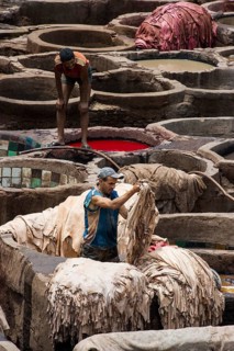 Chouwara tanning and dyeing district, Fez El Bali, Medina, UNESCO World Heritage Site, Fez, Morocco