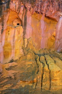 Ochre nature trail, Le Sentier des Ocres, former ochre mining area, ochre rocks, Roussillon,