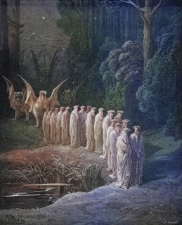 Illustration for Purgatorio by Dante Alighieri Canto, by Gustave Dore 1832-1883, French artist,
