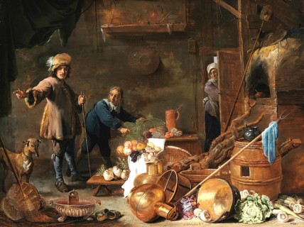 Kitchen Interior (1643), painting by David Teniers (baptised 15 December 1610 in Antwerp, died 25