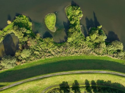 Haltern-Marl, North Rhine-Westphalia, Germany - Lippe, flood protection in the