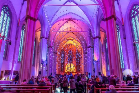 Art installation for City Advent in the interior of the Überwasserkirche in Münster, North
