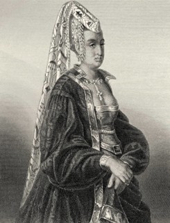 Isabeau de Bavière, 1370-1435, Queen of France, character from the drama The Maid of Orleans by