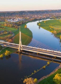 Elbe bridge between Radebeul- Naundorf and Dresden- Niederwartha in the Elbe valley, Dresden,