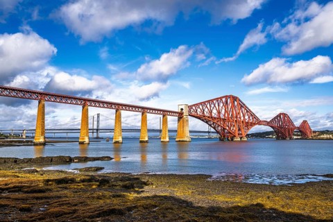 Forth Bridge, Queensferry Crossing, Forth Estuary, Scotland, UK