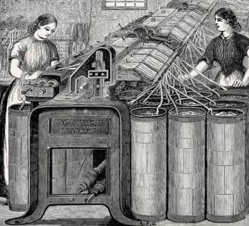 Cotton spinning at Walter Evans and Company, Derby, England, 19th century