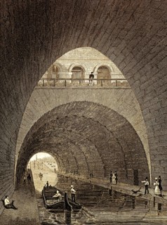The Canal de l'Ourcq, Paris, antique steel engraved print, 1831