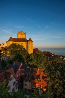 Meersburg Castle, Old Castle, Sunset, Meersburg, Lake Constance, Baden-Württemberg, Germany