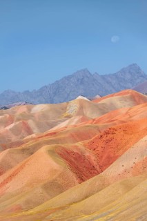 Colourful mountains, desert landscape, erosion landscape, Kyrgyzstan