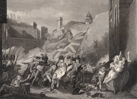 Death of Major Peirson at the Battle of Jersey on 6 January 1781