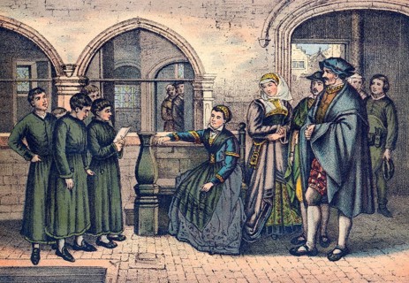 Martin Luther as a Kurrende Singer or Kurrendesänger, Cotta family, Eisenach, Germany