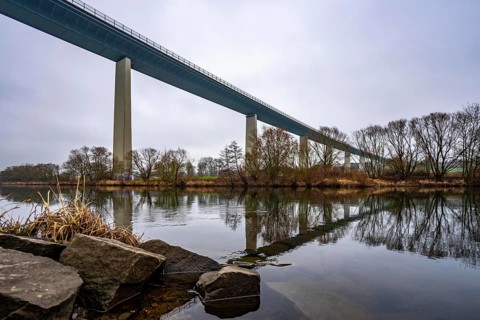 The Mintarder Ruhr Valley Bridge, A52 motorway bridge between Essen and Düsseldorf, longest steel