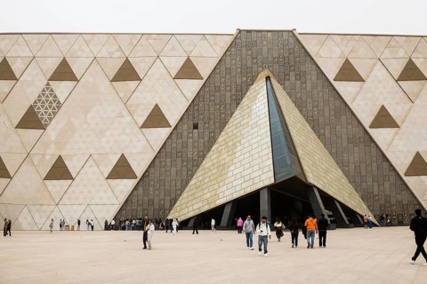Façade, Grand Egyptian Museum, GEM, Giza, Cairo, Egypt