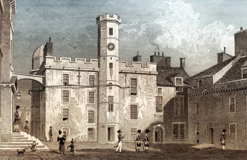 The interior quadrangle of the Castle, Edinburgh, Scotland, 19th century, from Modern Athens by Th.