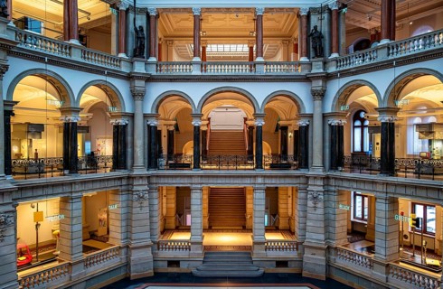 Interior design at the Museum of Communication on Leipziger Straße in Berlin Mitte, Classicism,