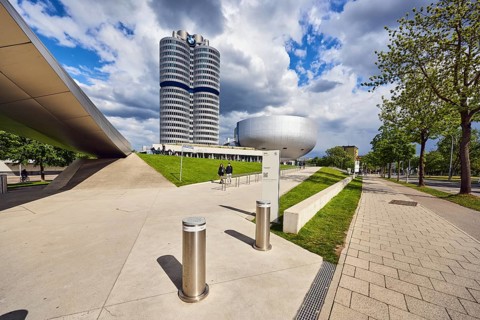 BMW museum, car museum, BMW corporate headquarters, high-rise building, modern architecture,