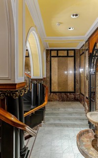 Historic interior design, staircase and corridor in the Hindenburghaus, Großer Burstah 31, Hamburg,
