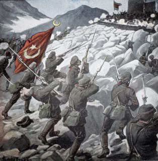 1st World War, Turkish attack on a Russian position near Olti in the Caucasus (original text from